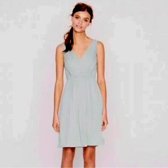 J Crew 100% Silk Dress in Sage Green Size 12 NWT